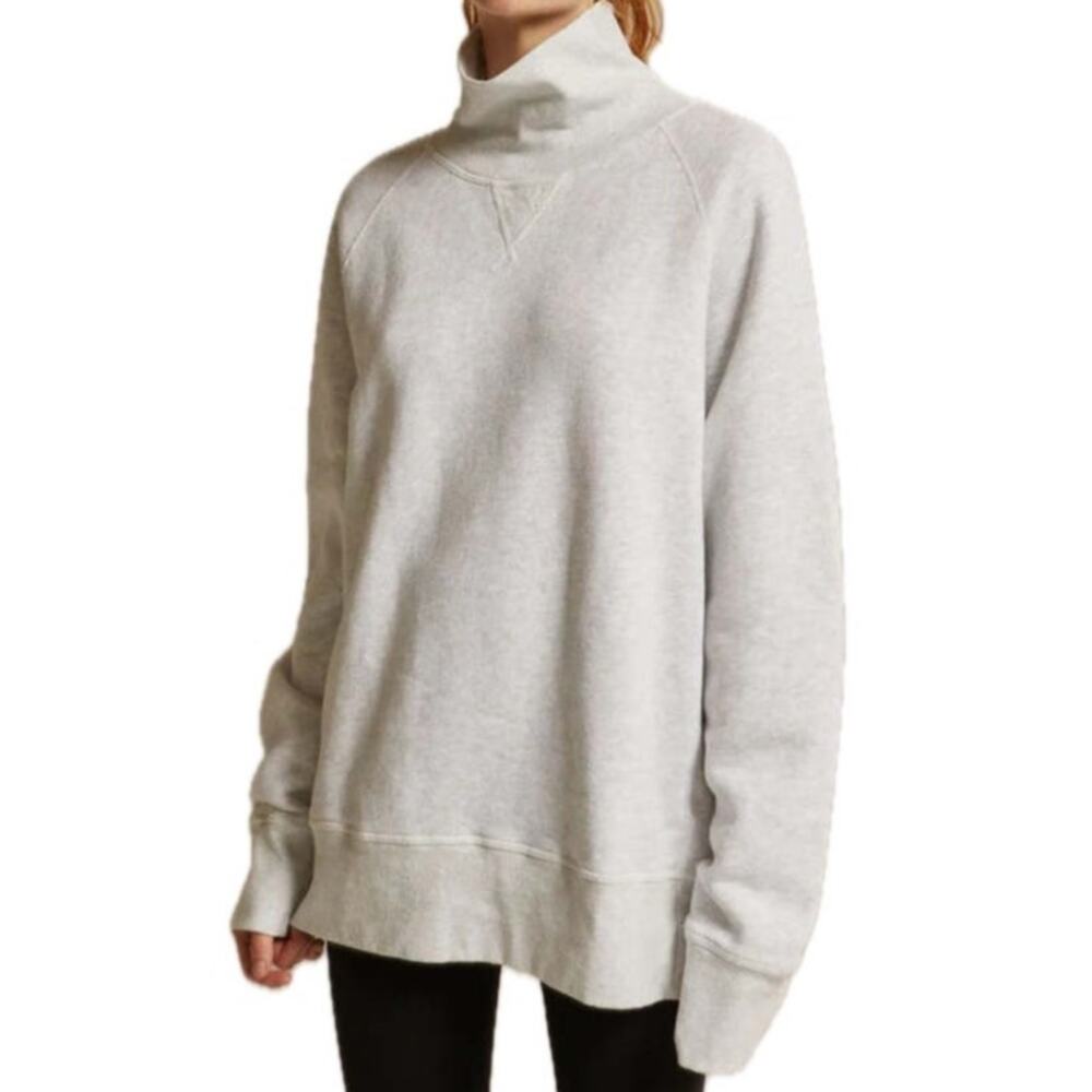 Perfectwhitetee Faris Oversized Turtleneck Pullover Sweatshirt in Ash Grey